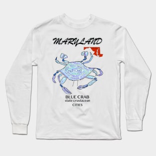 Maryland Blue Crab, Cities Long Sleeve T-Shirt